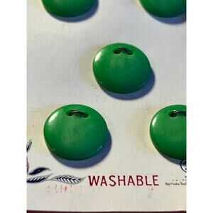 Vintage Lansing 20 Bright Green Offset hole round buttons appx. 5/16"